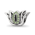 Sterling Silver Reflections with Crystals Pav‚ Lotus Bead