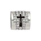 Sterling Silver Reflections Crystals Faith Cross Bead