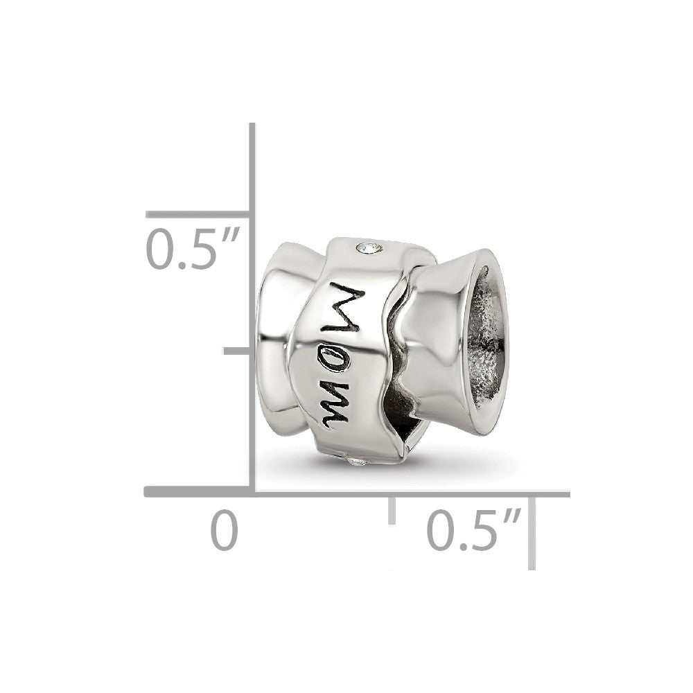 Sterling Silver Reflections Crystals I Love You Spinner Bead