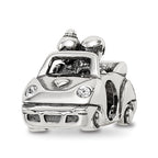 Sterling Silver Reflections Crystals Just Married Car Bead