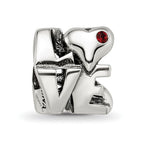 Sterling Silver Reflections Crystal LOVE Bead