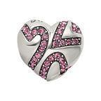 Sterling Silver Reflections Crystal Hearts on Heart Bead