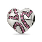 Sterling Silver Reflections Crystal Hearts on Heart Bead