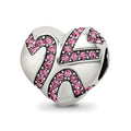 Sterling Silver Reflections Crystal Hearts on Heart Bead