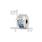 Sterling Silver Reflections Crystal Channel Blues Clip Bead