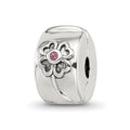 Sterling Silver Reflections Crystal Flower Clip Bead