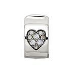 Sterling Silver Reflections Crystal Heart Clip Bead