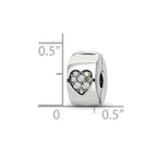 Sterling Silver Reflections Crystal Heart Clip Bead