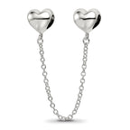 Sterling Silver Reflections Polished Hearts Safety Chain