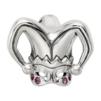 Sterling Silver Reflections Crystals Jester Mask Bead