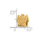 Sterling Silver Gold-plated Reflections House Bead