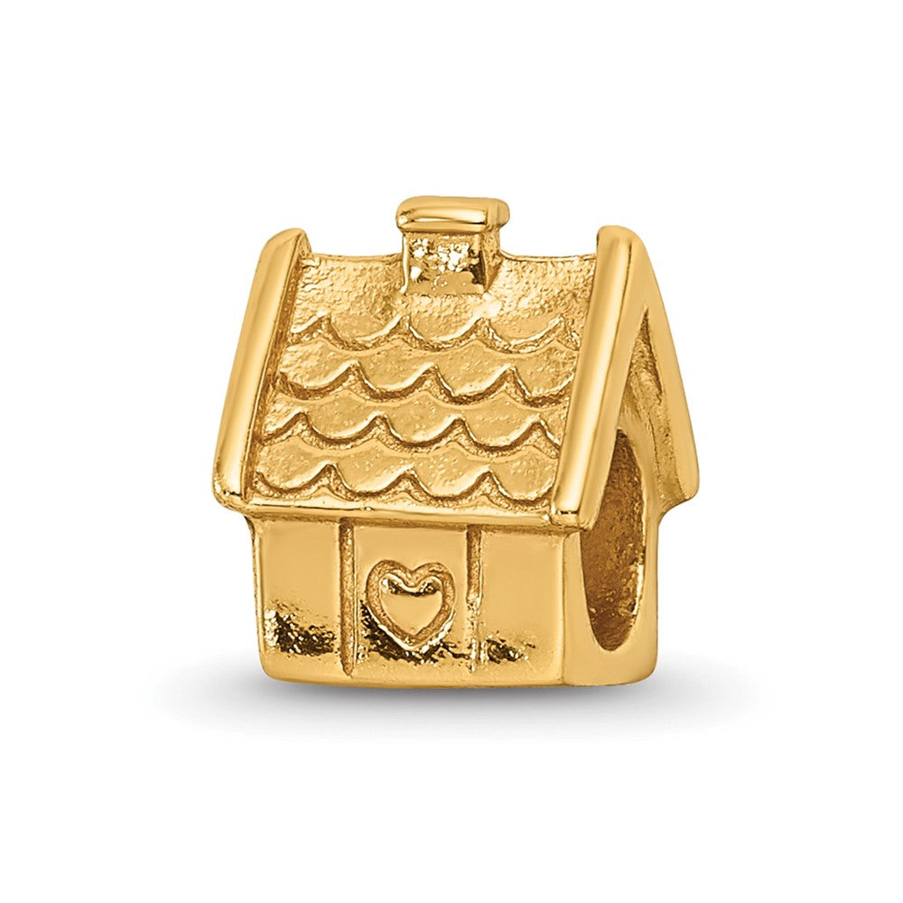Sterling Silver Gold-plated Reflections House Bead