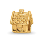 Sterling Silver Gold-plated Reflections House Bead