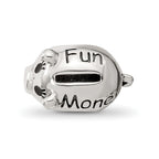 Sterling Silver Reflections Fun Money Piggy Bank Bead