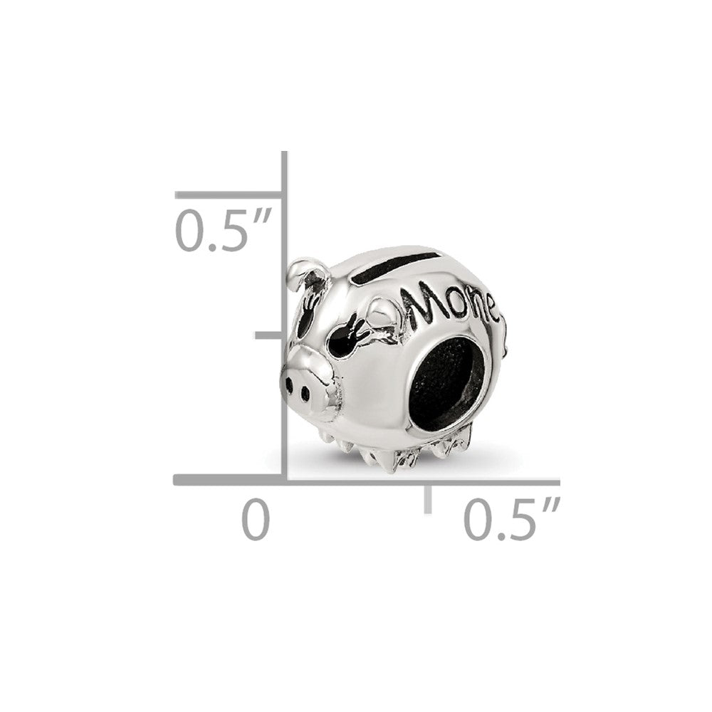 Sterling Silver Reflections Fun Money Piggy Bank Bead