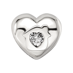 Sterling Silver Reflections Crystals Love Resides Heart Bead
