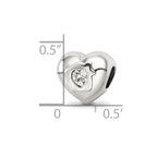 Sterling Silver Reflections Crystals Love Resides Heart Bead