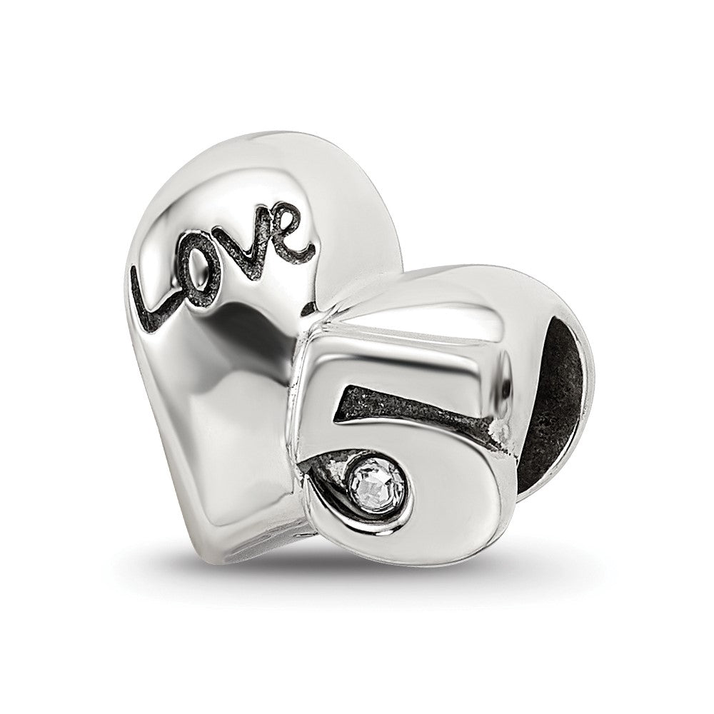 Sterling Silver Reflections Crystals 5th Anniversary Bead