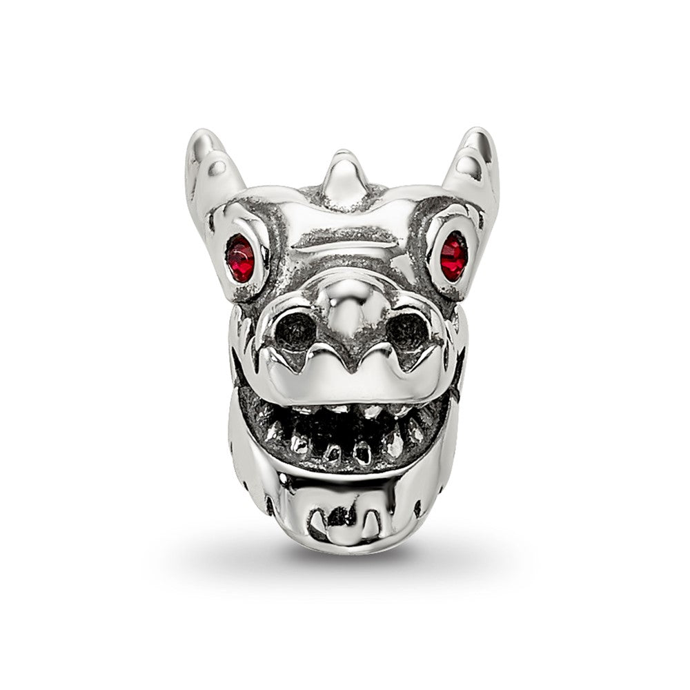 Sterling Silver Reflections Crystal Chinese New Year Dragon Bead