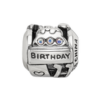 Sterling Silver Reflections Crystals Birthday Collage Bead