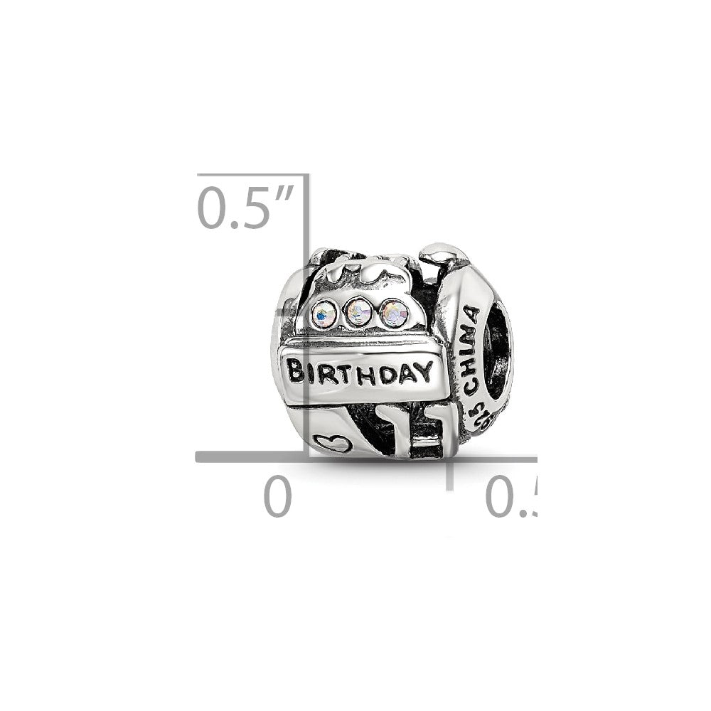 Sterling Silver Reflections Crystals Birthday Collage Bead