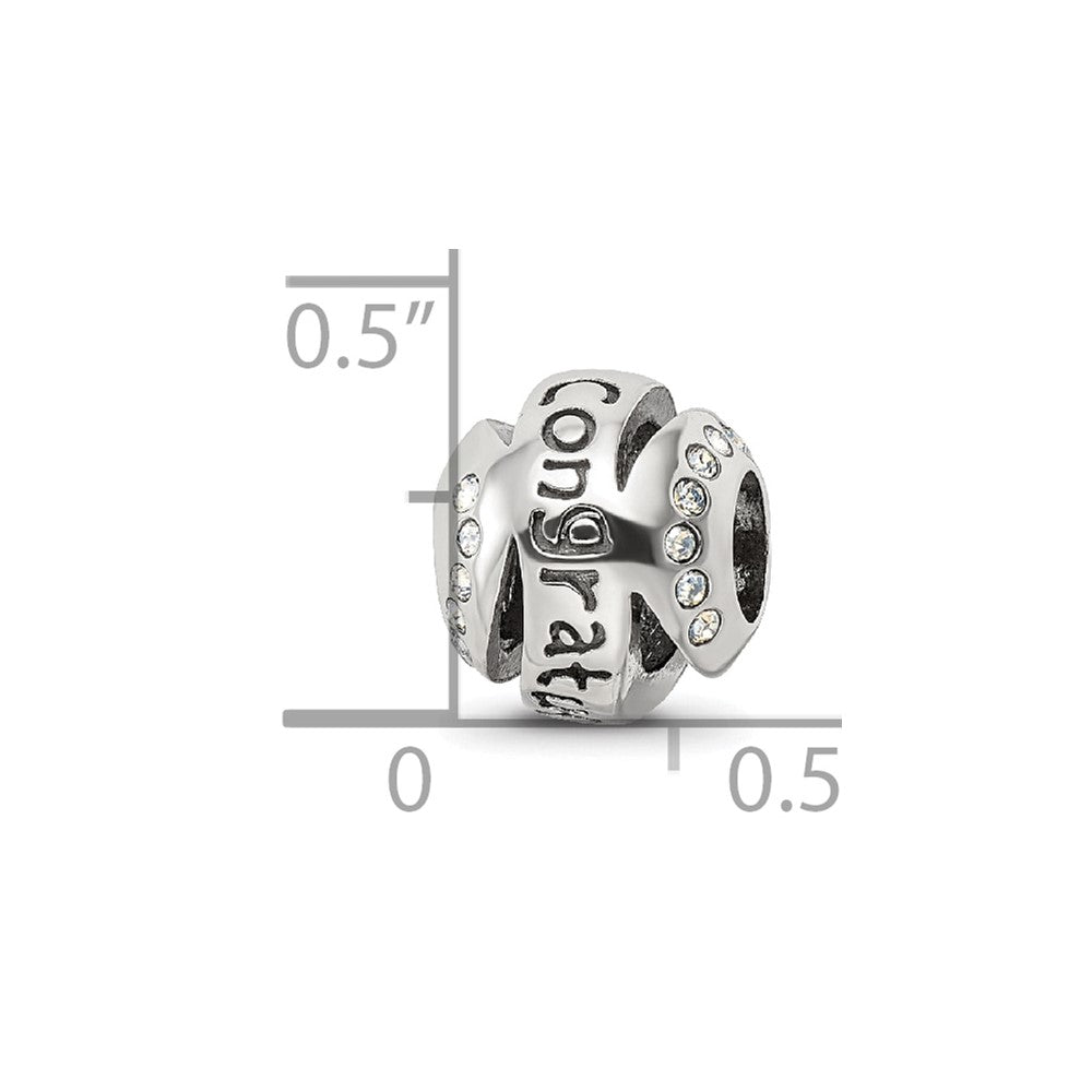 Sterling Silver Reflections Crytal Congratulations Bead