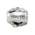 Sterling Silver Reflections Crystals Happy Hanukkah Bead