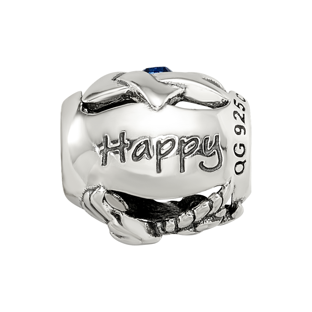 Sterling Silver Reflections Crystals Happy Hanukkah Bead