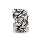 Sterling Silver Reflections Crystals Cherry Blossoms Bead