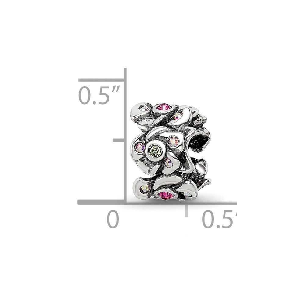 Sterling Silver Reflections Crystals Cherry Blossoms Bead