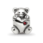 Sterling Silver Reflections Crystals Teddy Bear Bead