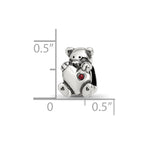 Sterling Silver Reflections Crystals Teddy Bear Bead