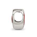 Sterling Silver Reflections Rh-plated Red Enamel LOVE & Heart Bead