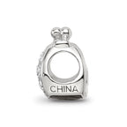 Sterling Silver Reflections Enamel Crystal Purse Bead