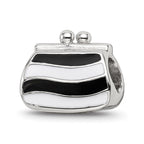 Sterling Silver Reflections Enamel Crystal Purse Bead