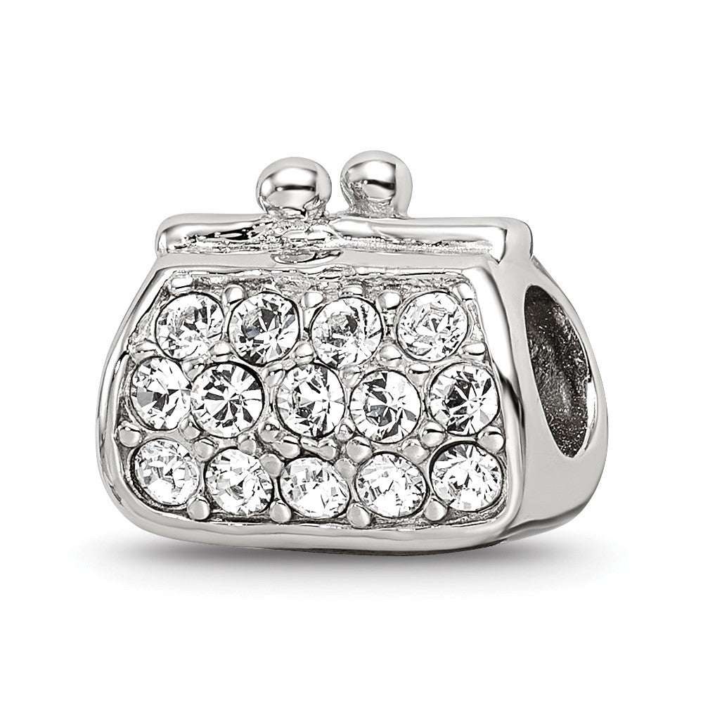 Sterling Silver Reflections Enamel Crystal Purse Bead