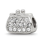 Sterling Silver Reflections Enamel Crystal Purse Bead