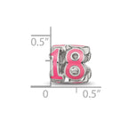 Sterling Silver Reflections Rhodium-plated Pink Enameled 18 Bead