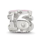 Sterling Silver Reflections Pink Enameled Crystal 16 Bead