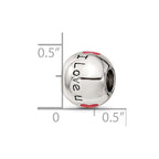Sterling Silver Reflections Rh-plated Black & Red Enamel I LOVE U Bead