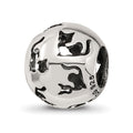 Sterling Silver Reflections Cutout Cat Bead