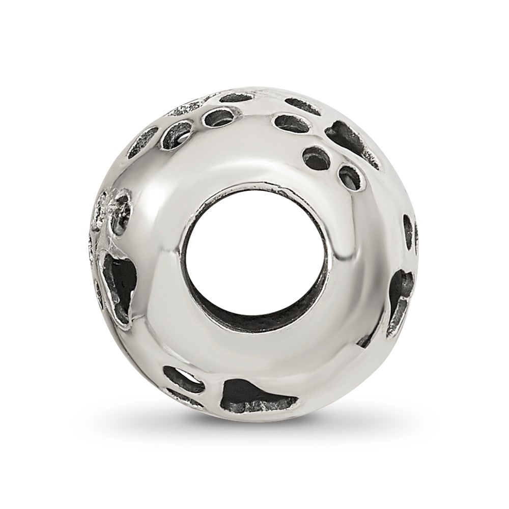 Sterling Silver Reflections Cutout Paw Prints Bead