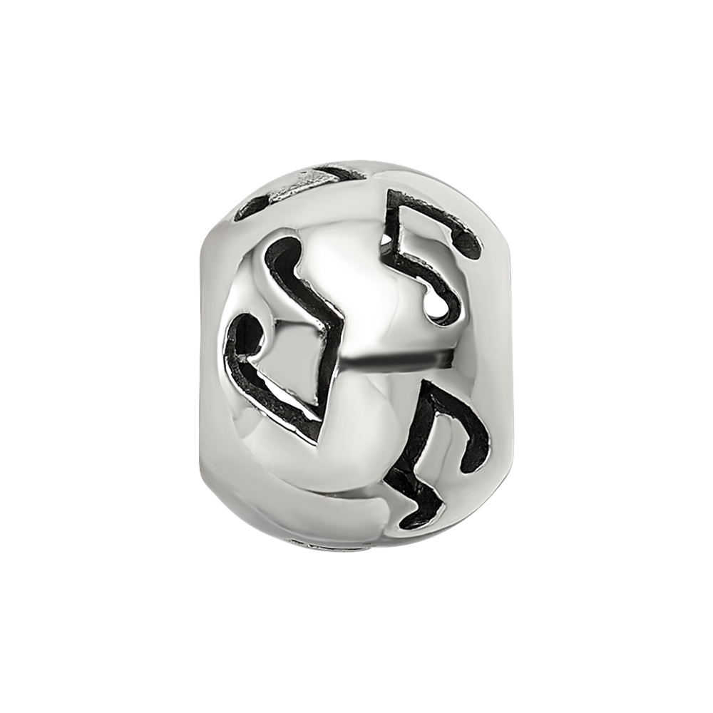Sterling Silver Reflections Cutout Music Note Bead