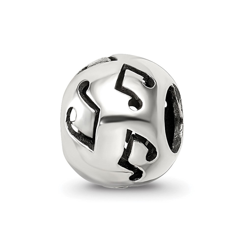 Sterling Silver Reflections Cutout Music Note Bead