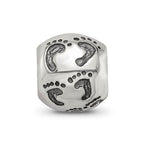Sterling Silver Reflections Dad Mom & Baby Footprints Bead