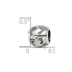 Sterling Silver Reflections Dad Mom & Baby Footprints Bead