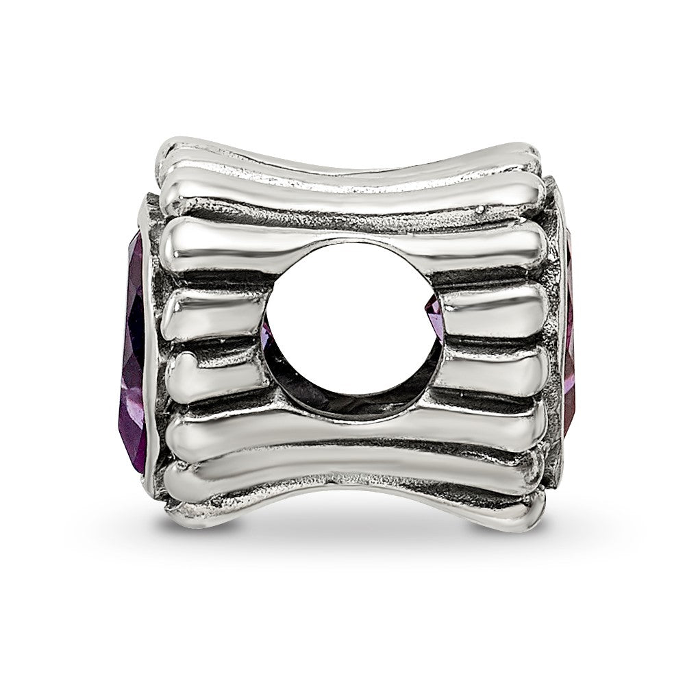 Sterling Silver Reflections Amethyst Heart Bead