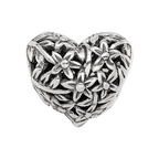 Sterling Silver Reflections Filigree Flower Heart Bead