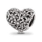 Sterling Silver Reflections Filigree Flower Heart Bead