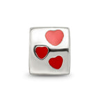 Sterling Silver Reflections Red Enameled Love You Bead